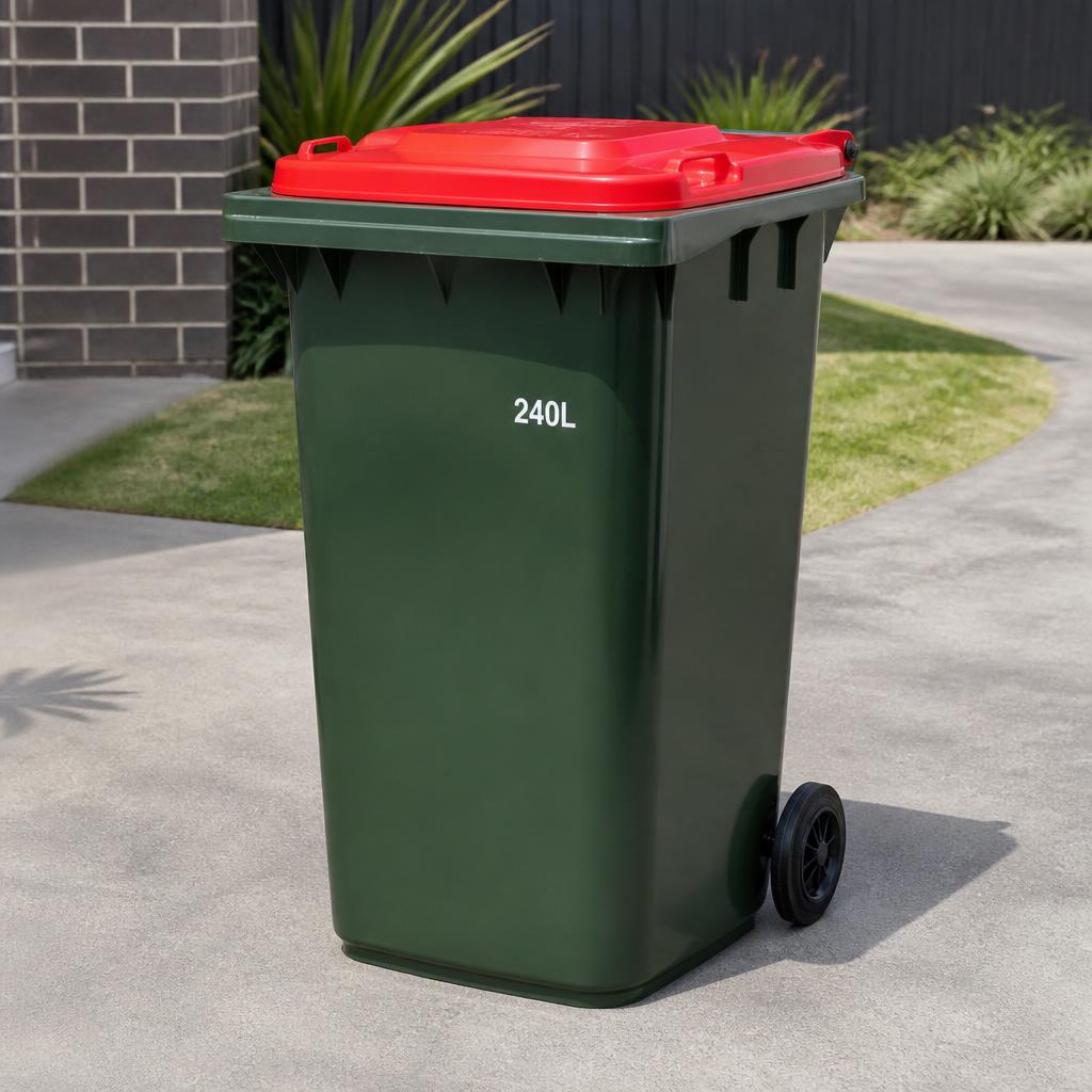 Spotless wheelie bin after cleaning